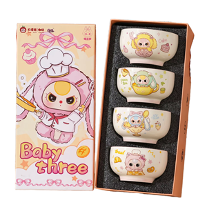 Wholesale Bb3 Brand 25cm Authentic Cute Cartoon Pattern Ceramic Tableware <strong>Set</strong> Original Packaging Disposable Porcelain Rice Bowls - Product Image 1