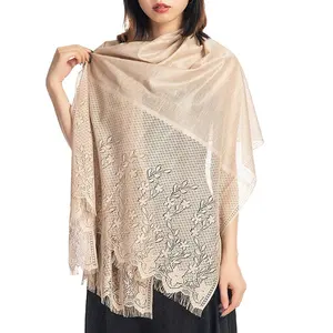 Elegant Tye Dye Lace Shawl with Tassel for Women Wedding and Party Wraps Bridal Bridesmaid Dress Wraps Autumn Winter Scarves