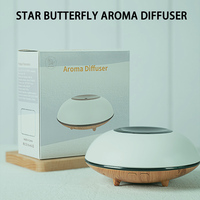 Diffuseur d'arômes d'huiles essentielles portable intelligent à ultrasons professionnel pour la maison, avec effet bois craquelé et humidificateur d'air parfumé