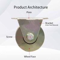 Roulettes rigides en acier robuste avec support pour rail en V de 25 mm et roulettes à gorge en V pour axe de 32 mm pour portes coulissantes