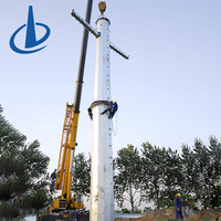 Poteaux électriques en acier galvanisé de 9 à 30 m, tours tubulaires en acier pour la transmission d'énergie 11 kV et accessoires