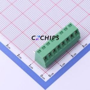 DB127S-3.81-8P-GN-S Screw Terminal Block P=3.81mm Connector ( Construction: 1x8P )( Pitch: 3.81mm )( Color: Green ) - Product Image 1