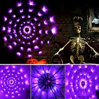 Guirlande lumineuse araignée géante d'Halloween, télécommande, 8 modes, fonctionne à piles, étanche, LED, décoration extérieure pour fêtes
