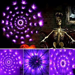 Guirlande lumineuse araignée géante d'Halloween, télécommande, 8 modes, fonctionne à piles, étanche, LED, décoration extérieure pour fêtes - Product Image 2