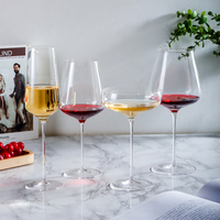 Verres à vin en cristal transparent sans plomb, soufflés à la main, de luxe, ultra fins, légers, ensemble de verres à vin rouge, style américain