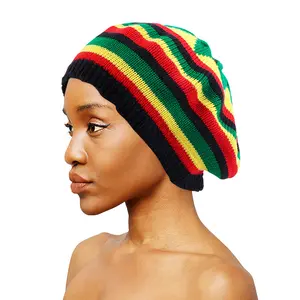 HT-2308 도매 다용도 겨울 자메이카 레게 베레모 보닛 모자 영국 복고풍 화가의 신문 수박 모자