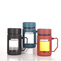 Poignée créative tasse d'affaires thé faisant tasse fleur thé verre plastique cadeau tasse publicité