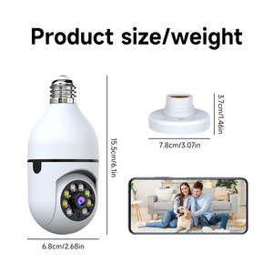 PTZ <span class=keywords><strong>IP</strong></span> WLAN 360-Grad-Kamera Glühbirne mit Automatischer Nachtsicht für Innen und Außen, Heimsicherheit mit Speicherkarte & Cloud-Speicher, 3MP CMOS-Sensor E2 - Product Image 3