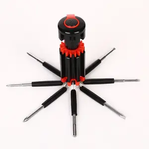 Wholesale Cheap Price 8 in 1 Multifunctional Portable Mini Screwdriver with LED Torch Screwdriver Tools set