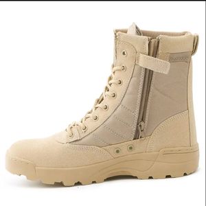 <span class=keywords><strong>Botas</strong></span> de Senderismo Tácticas de Seguridad con Punta de Acero, de Cuero, Corte Medio, Color Negro Desértico, para Hombre y Mujer - Product Image 5