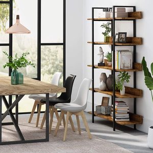 Kệ Sách Thang Gỗ Kim Loại Kệ Sách Kim Loại Gỗ Kệ Sách Gấp Gọn Trang Trí Công Nghiệp Hiện Đại Thiết Kế Cổ Bằng Gỗ Kim Loại - Product Image 4