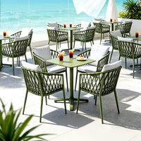 Tables et chaises d'extérieur modernes et minimalistes en alliage d'aluminium pour balcons, cours, villas, cafés, salons de thé, jardins