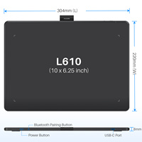 Huion nouveau design stylet portable sans batterie sans fil tablette d'art numérique tapis de dessin graphique inspiroy frego L610