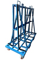 Robuster A-Rahmen Glas-Transportwagen mit 4 Rädern, Stahl-Lagerwagen für Glasplatten, Marmor- und Granittransport