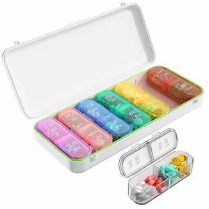 Custom Logo Magnetic <b>Switch</b> Waterproof Travel Pill <b>Case</b> 7-Day Capacity Portable Medication Organizer for Promotional Gifts - Product Image 1