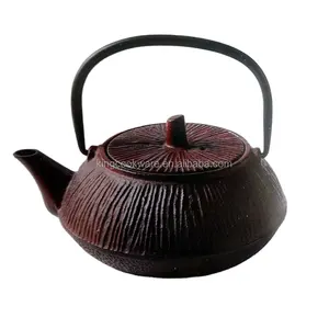 Chinese Hand Made Cast Iron Enamel Coated Black Tea Pot