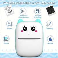 Printer Mini Hitam Putih USB Plastik Nirkabel untuk Pencetakan Foto & Dokumen yang Praktis