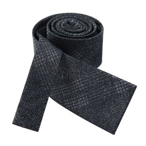 Cravates pour hommes en soie de luxe, à motif écossais abstrait, coupe <span class=keywords><strong>droite</strong></span>, modernes, noires et argentées, fines - Product Image 3