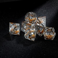 Dés polyédriques transparents remplis de sable doré, dés de luxe pour DND, jeu de dés pour MTG, jeux de société et collectionneurs de jeux de rôle