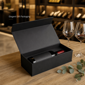 Caja de Regalo para <span class=keywords><strong>Vino</strong></span> Negra Mate con Logotipo Personalizado, Recubrimiento UV Localizado, Inserto Seguro para Whisky y Licores, Empaque de Regalo para Fiestas, Venta al Por Mayor - Product Image 3