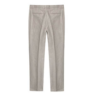 Estate Vestito Casuale del Vestito Convenzionale Vestito degli uomini Classici Natural Touch Monopetto 1 Pulsanti Notch Risvolto di Sfiato Lato Italia di Lino mosca della chiusura lampo - Product Image 6