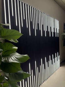 Lüks Akupanel doğal ceviz ses emici Slat difüzör duvar paneli Led ışık ofis için ses yalıtımı LED akustik paneller - Product Image 3