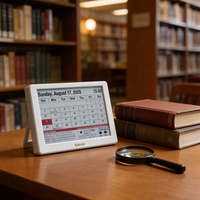 Calendrier intelligent WiFi E-Paper 7 pouces – Tableau de bord numérique pour synchronisation, organisateur d'affichage rechargeable, rappel de vacances en temps réel