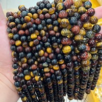 Manik-manik Batu Permata Alami YWJC Crystal Wholesale 6mm 8mm, Bentuk Bulat, Warna Campur, Batu Lepas, Laris Manis untuk Pembuatan Gelang