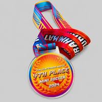 Médailles vierges en acrylique transparent personnalisables par le fabricant avec logo UV pour récompenses sportives, danse, course, football, course à pied
