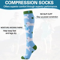 Chaussettes de compression montantes à motif chien mignon, longueur mi-mollet, à compression graduée, pour femmes et hommes, personnalisables, vente en gros