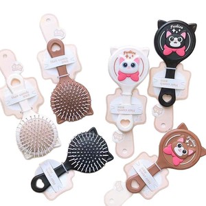 Colorful Mirror <b>Comb</b> Plastic Hairbrush With Cat Design For Blow Drying Straightening Home Use Large Size 15 20Cm - Product Image 5