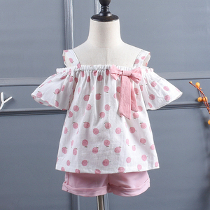 Venta al por mayor calidad verano impresión conjuntos ropa niñas camisa pantalones cortos conjuntos ropa para ropa niños - Product Image 1