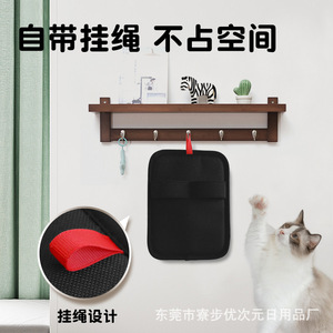 Gants de toilettage pour animaux de compagnie, anti-statiques, en fibres, pour l'élimination des poils, brosse noire pour chats et chiens - Product Image 3