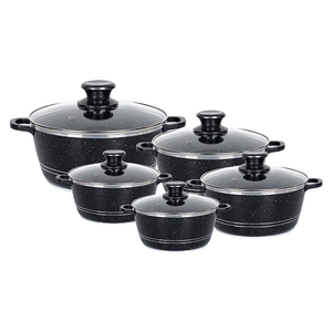 <span class=keywords><strong>Set</strong></span> Peralatan Masak 10-Piece Cook-Lover Berkualitas Tinggi, Laris Manis, Mewah Modern, Berbahan Aluminium Alloy Anti Lengket dengan Lapisan Marmer, Cocok untuk Kompor Induksi - Product Image 3