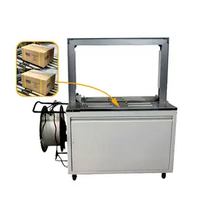 Automatic strap carton case box band packing bundling strapping machine