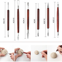 Ensemble d'outils de poterie Bview Art 9 pièces avec 12 embouts de sculpture interchangeables - Kit de gravure de détails avec raclette en silicone pour la céramique DIY