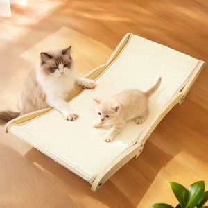 Wooden Cat <b>Bed</b> Recliner Sisal Rectangle Anti Scratch For Cats Home Use Four Seasons - Product Image 1