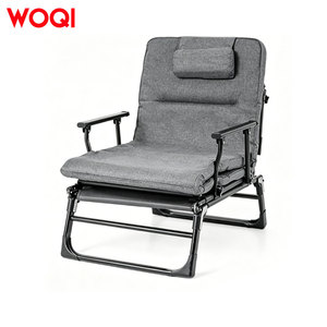 เตียงพับแคมป์ปิ้ง WOQI เก้าอี้ปรับเอนได้พร้อมที่นอนและหมอนสำหรับนอนพักผ่อน เดินทาง สวน สระว่ายน้ำ หรืองีบหลับในออฟฟิศ - Product Image 2