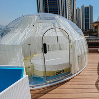 Maison à bulles moderne en polycarbonate miniature avec salle de bain, dôme transparent en EPS