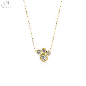 สร้อยคอทองคำแท้ 18K ดีไซน์อุ้งเท้าสัตว์น่ารัก ประณีต คุณภาพสูง ประดับเพชรแท้ธรรมชาติ สำหรับเป็นของขวัญวันเกิดผู้หญิง - Product Image 2