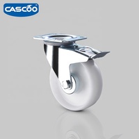 Roue pivotante industrielle CASCOO 5 pouces, en PP massif, charge 150 kg, pour chariots de convoyage, chariots et conteneurs – Vente directe usine