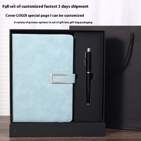 Ensemble de carnet de notes personnalisé A5 avec couverture en cuir souple de luxe, coffret cadeau promotionnel pour entreprise avec 100 pages intérieures et stylo en stock