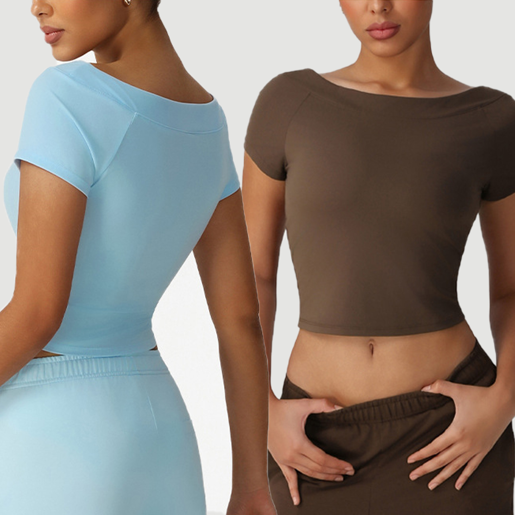 YIYI Summer Round-neck Women's Sports Top SKINNY Comfortable Female Short Sleeves High Elastic Quick Dry Women's Yoga T-shirts