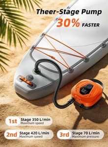 Bomba de 50 PSI Portátil, Recargable, con Apagado Automático y Desinflado para Tablas de Paddle/SUP, Neumáticos de Coche, Embarcaciones Inflables y Kayaks de Alta Capacidad - Product Image 2