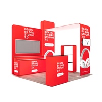 Stand d'exposition en aluminium 10x10 pieds avec panneau perforé, portable, montage rapide, pour salon professionnel