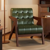 Fauteuil simple Richard fait main, durable, confortable, décontracté, rétro, capitonné, design de luxe pour balcon, café, salon