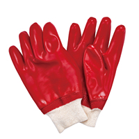 Gants en PVC rouge résistants aux produits chimiques, gants de protection pour l'industrie, gants chimiques