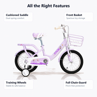 Nouveau style, vélo pour filles en acier à haute teneur en carbone, rose et violet, 12'', 14'', 16'', 18'', vélo pour enfants, cyclisme en plein air