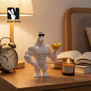 Figura de Cabeza de <span class=keywords><strong>Caballo</strong></span> <span class=keywords><strong>Musculoso</strong></span> 3D con Gafas de Sol, Adorno de <span class=keywords><strong>Caballo</strong></span>, Lingote Dorado, Decoración para Oficina y Hogar, Amuleto de la Suerte, Regalo - Product Image 2