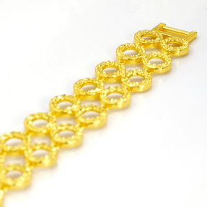Bracelet unisexe <span class=keywords><strong>de</strong></span> luxe style <span class=keywords><strong>Palais</strong></span>, en laiton plaqué or 24 carats, avec zircon et maillons creux, par Z H Jewelry Store - Product Image 6